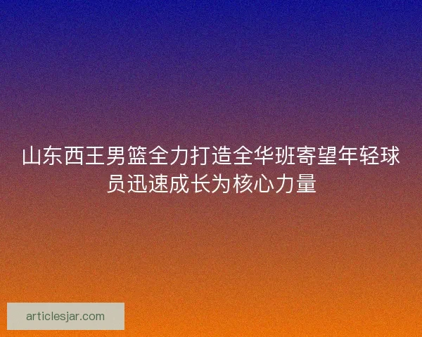 山东西王男篮全力打造全华班寄望年轻球员迅速成长为核心力量